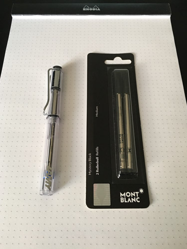 Lamy Vista and Montblanc refills