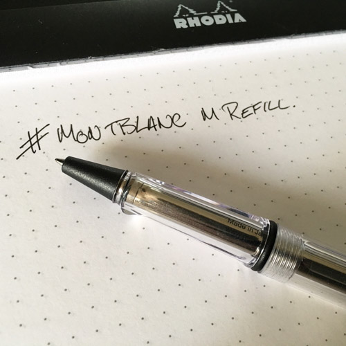 Ink by Montblanc, pen by Lamy!