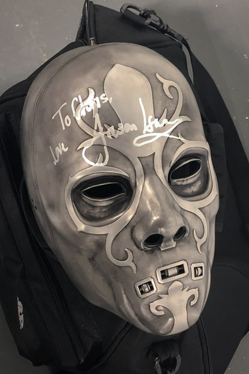 Lucius Malfoy mask signed by Jason Issacs